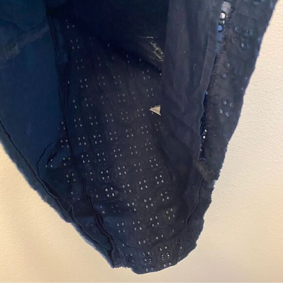 Banana Republic Sleeveless Eyelet Shift Dress Navy blue- Size 10 - Picture 5 of 13